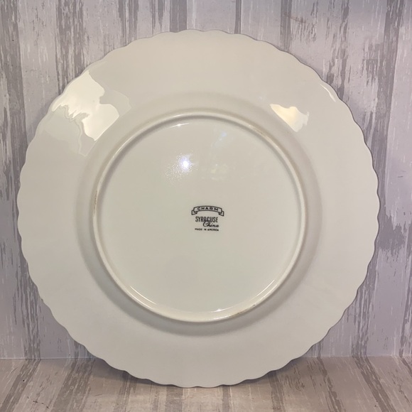 Vintage Syracuse China Charm Dinner Plate and Saucer Platinum Rim - Picture 3 of 5